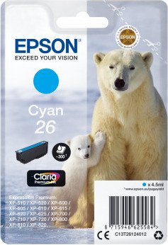 Epson 26 Tintenpatrone in Farbe cyan
