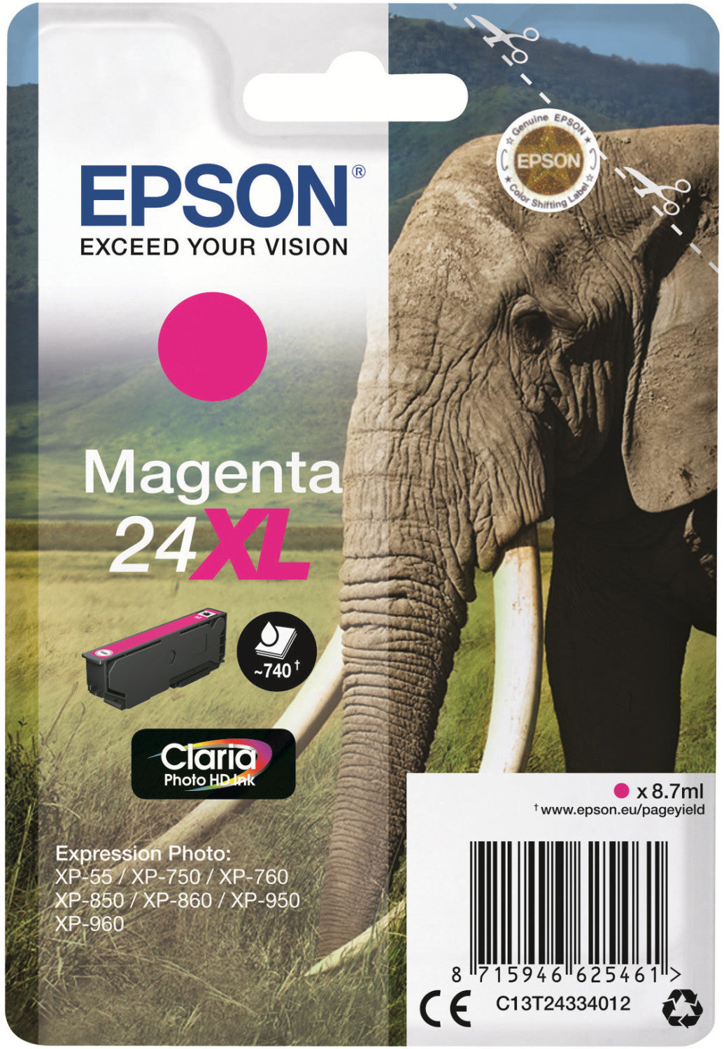 Epson 24XL Tintenpatrone in Farbe magenta