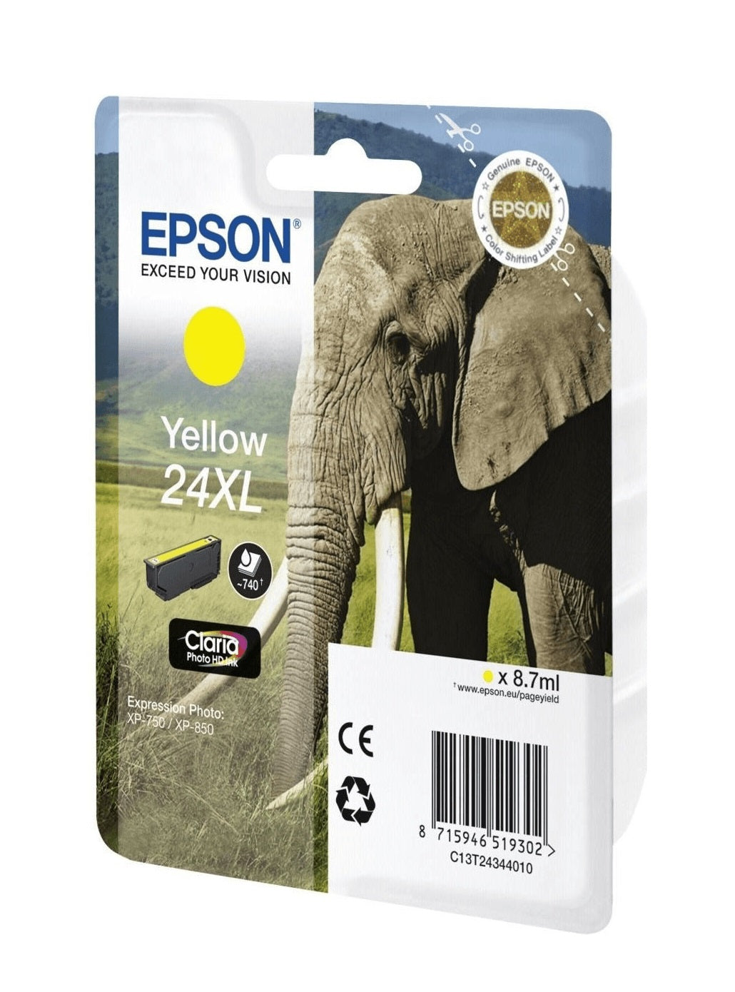 Epson 24XL Tintenpatrone in Farbe yellow