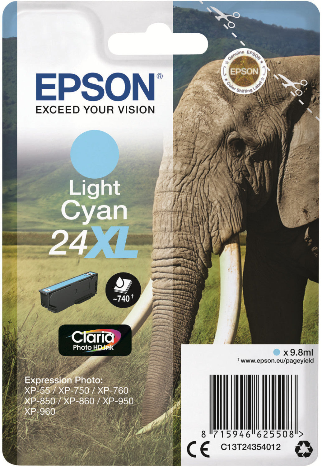 Epson 24XL Tintenpatrone in Farbe cyan