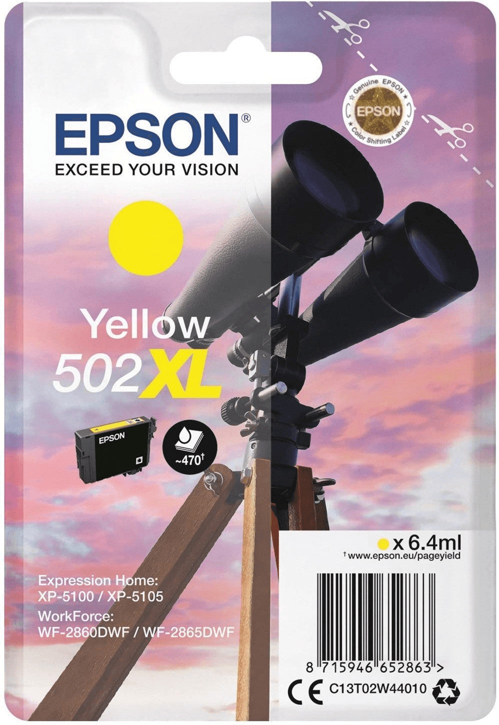 Epson 502XL Tintenpatrone in Farbe yellow