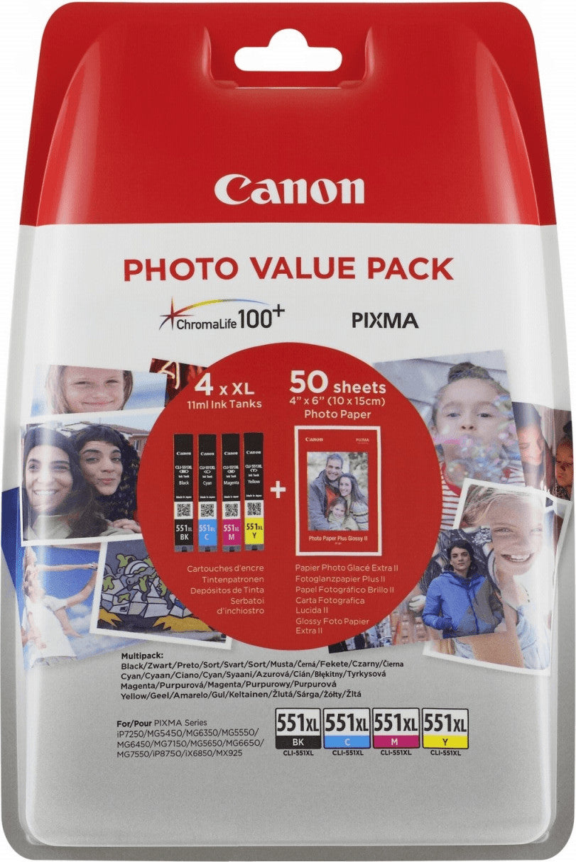 Canon CLI-551XL Tintenpatrone in Farbe black-tri-color