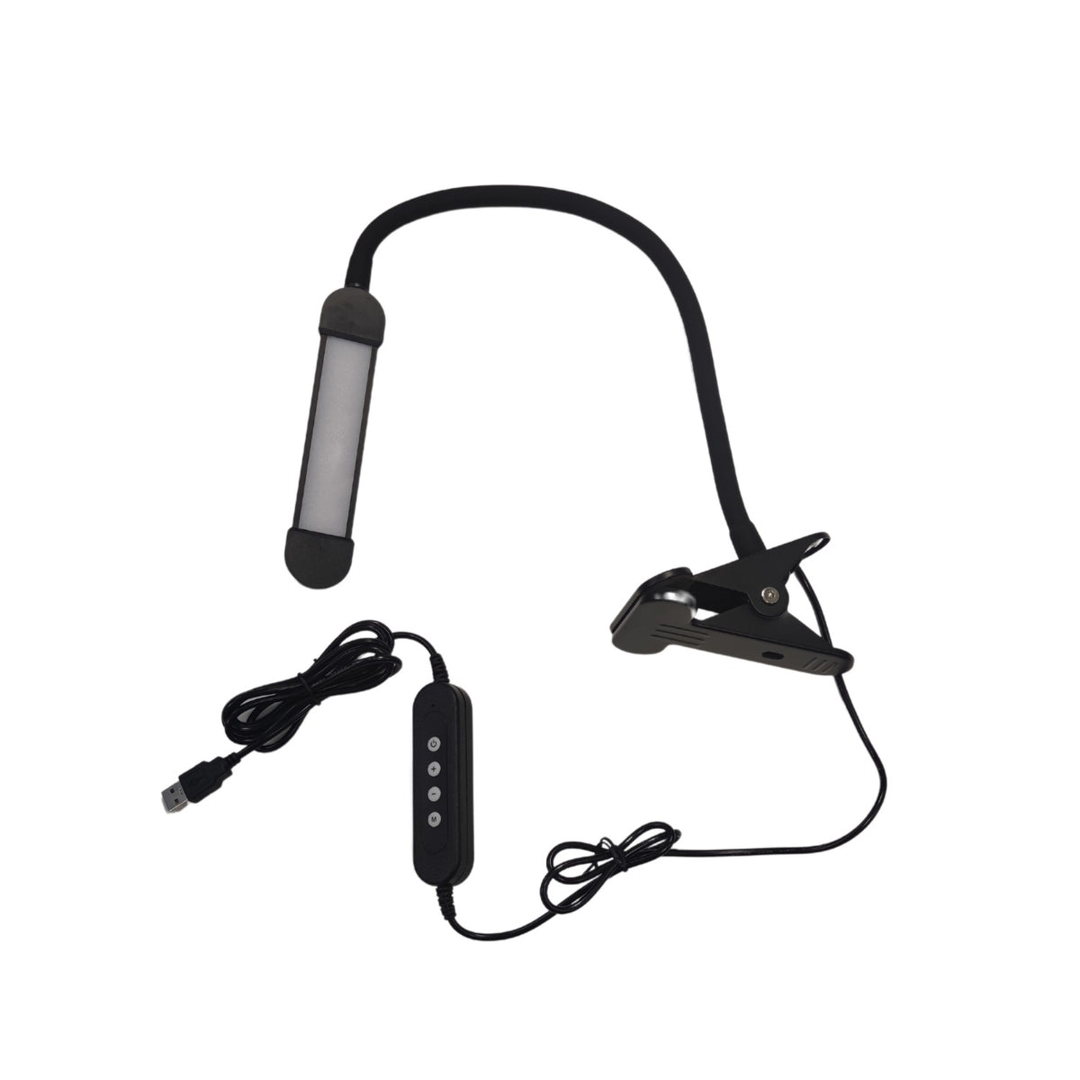 USB Tischlampe schwarz Klipplampe