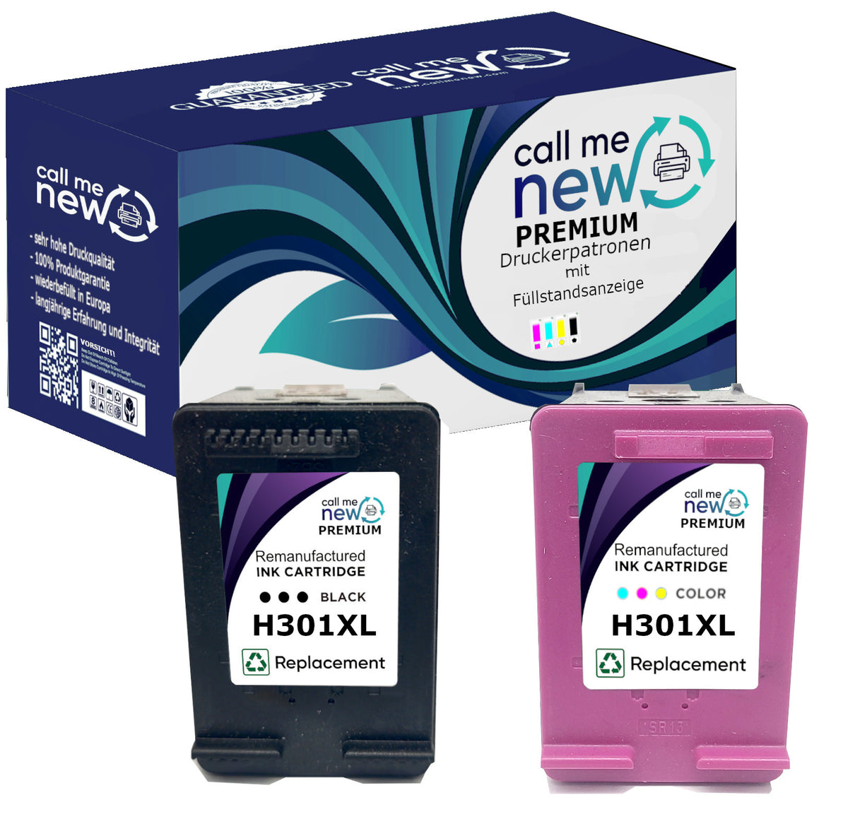 HP 301XL Tintenpatrone in Farbe black-tri-color