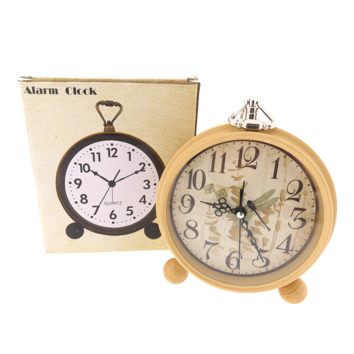Alarm Clock Wecker Rustikal braun
