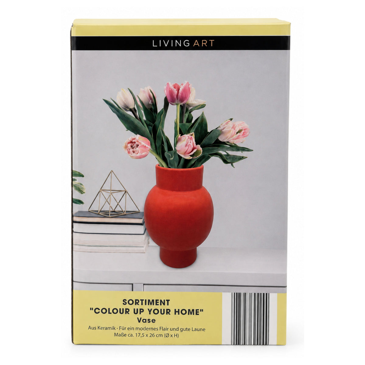 LIVING ART Vase „Colour Up Your Home“ – Orange/Rot B-Ware