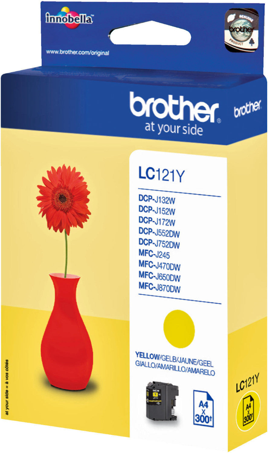 Brother LC121 Tintenpatrone in Farbe yellow