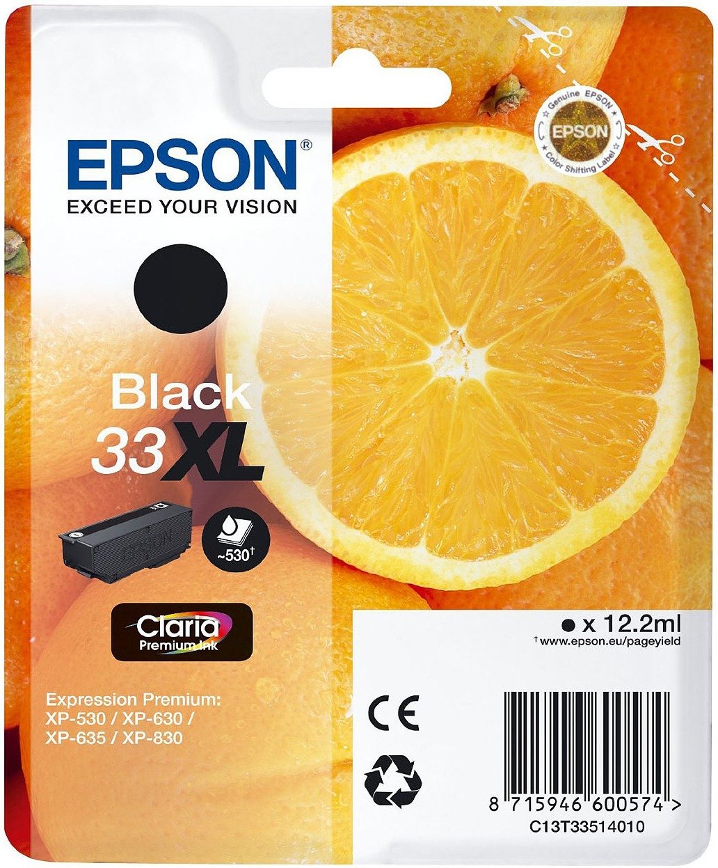 Epson 33XL Tintenpatrone in Farbe black
