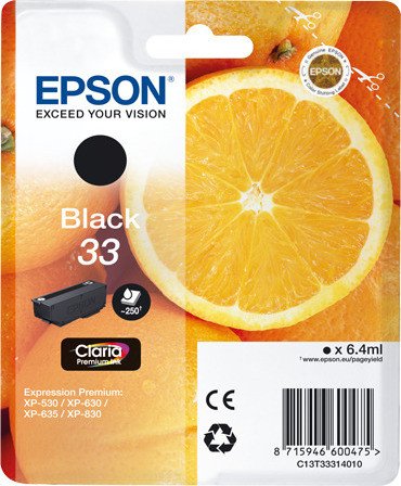 EPSON 33 Tintenpatrone in Farbe black