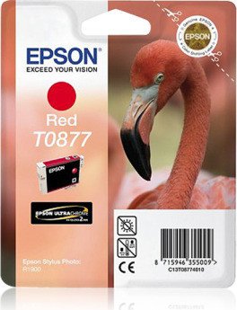 Epson T0877 Tintenpatrone in Farbe red