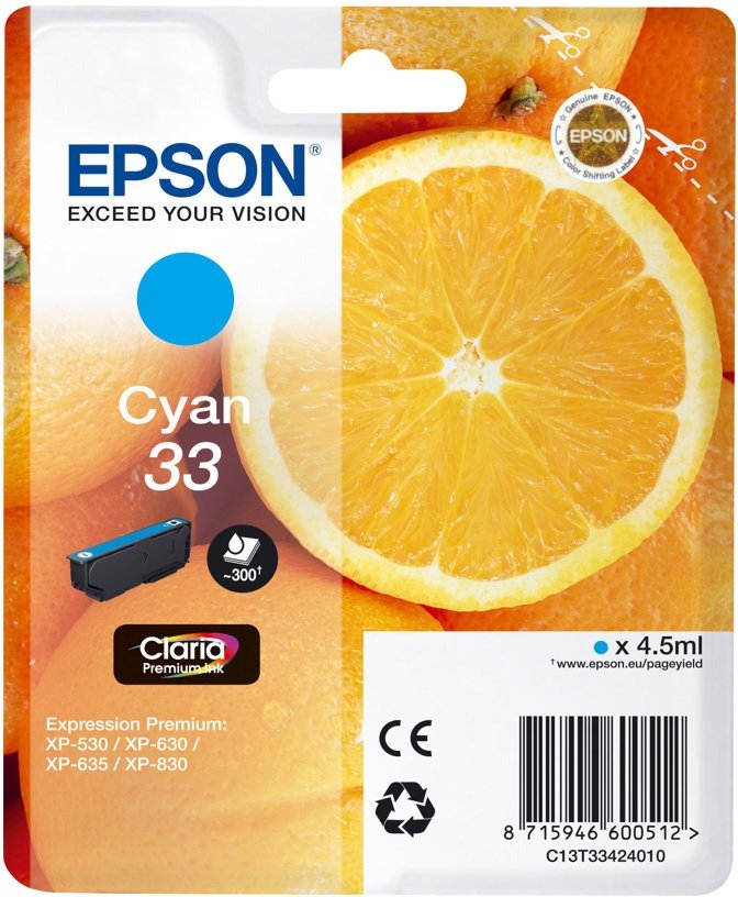 Epson 33 Tintenpatrone in Farbe yellow