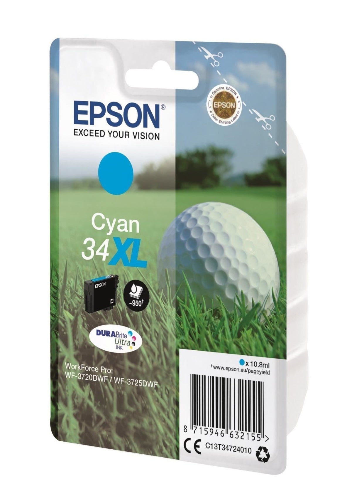 Epson 34XL Tintenpatrone in Farbe cyan