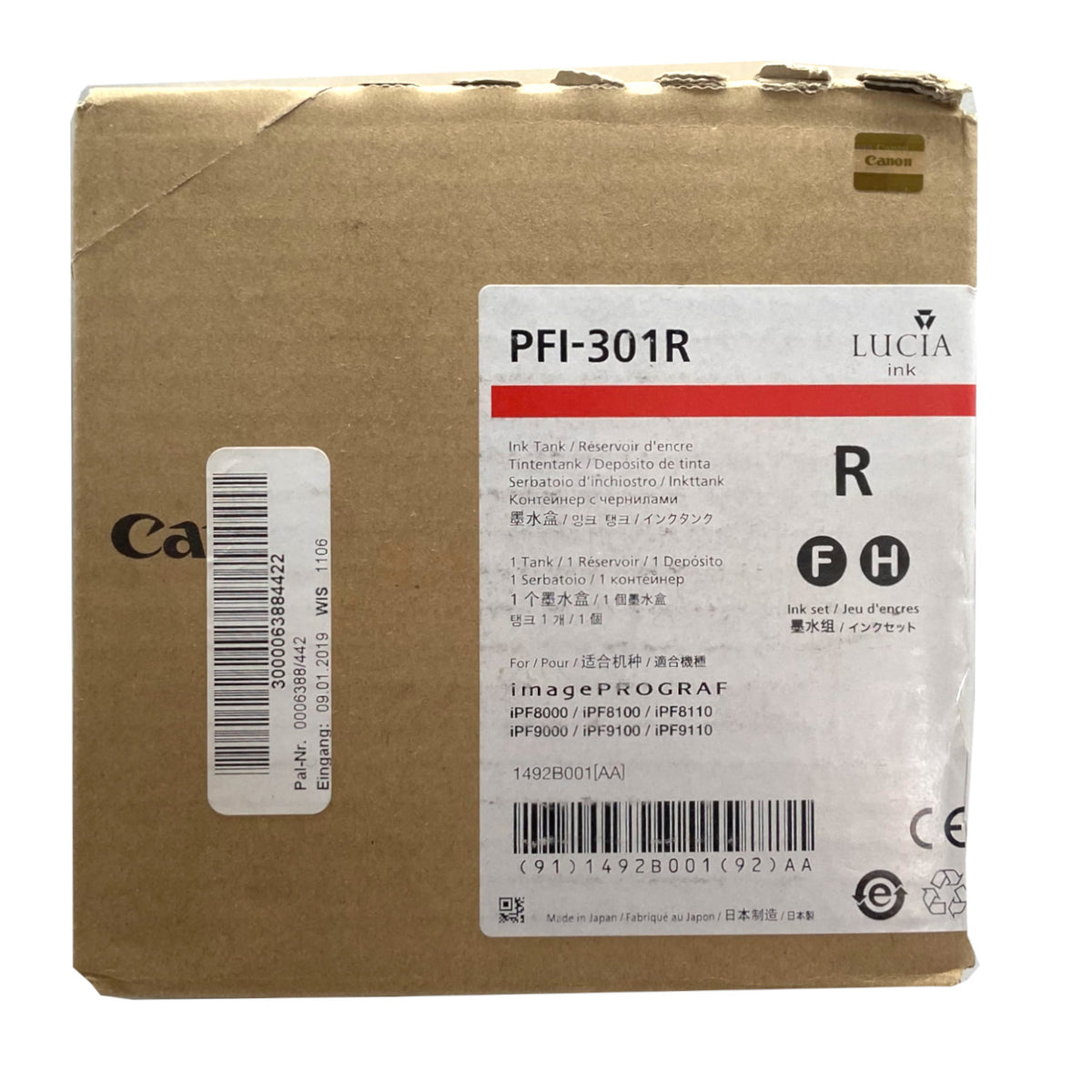 Canon PFI-301R Tintenpatrone in Farbe red