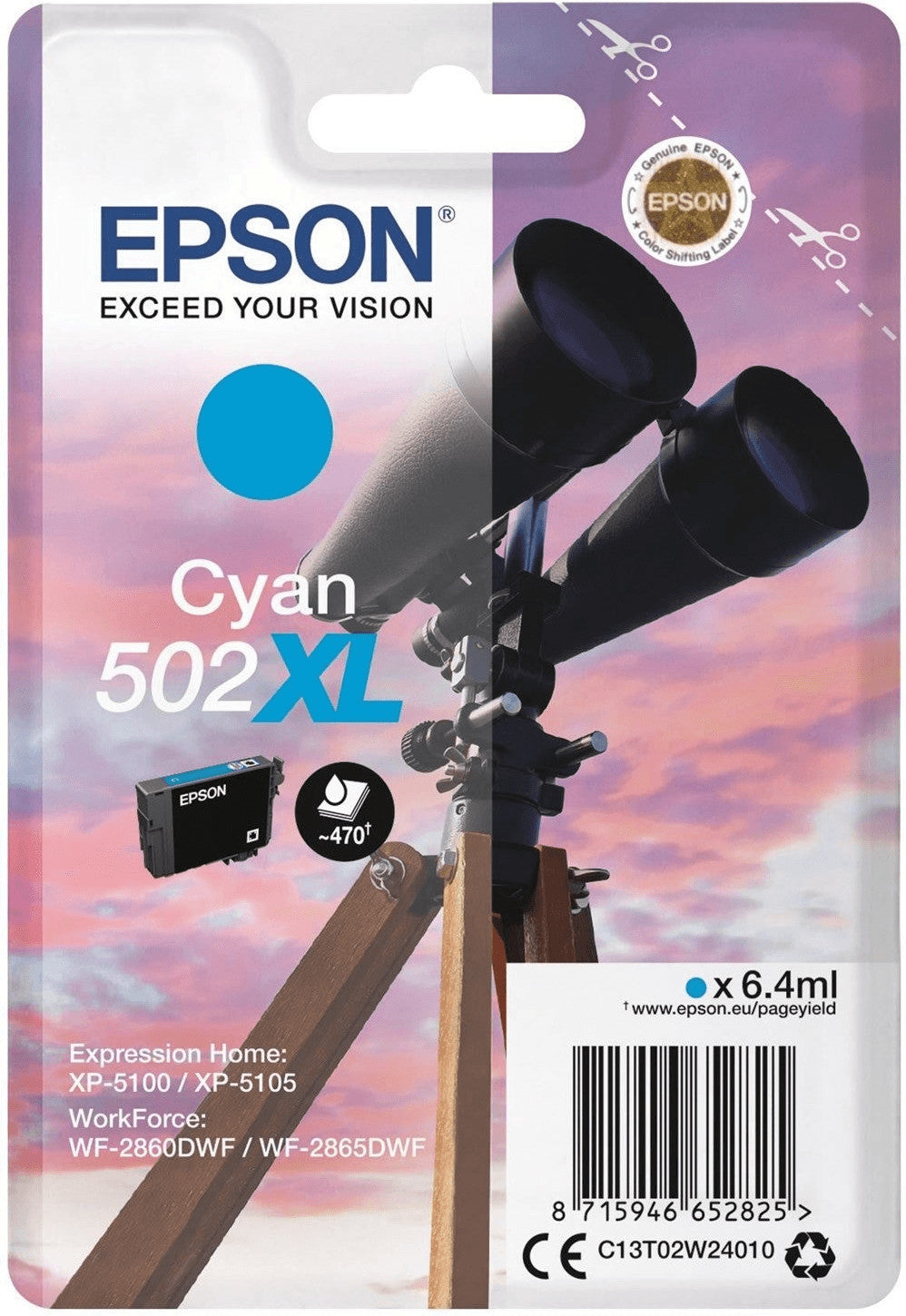 Epson 502XL Tintenpatrone in Farbe cyan