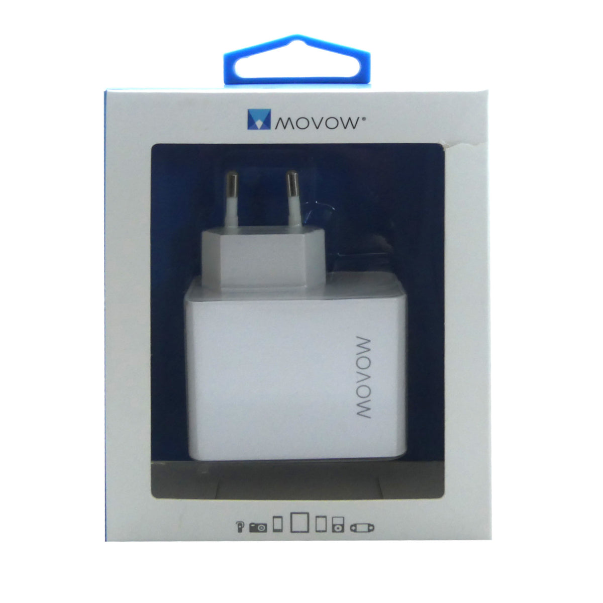 Movow Wandladegerät 3x USB-Ports weiß