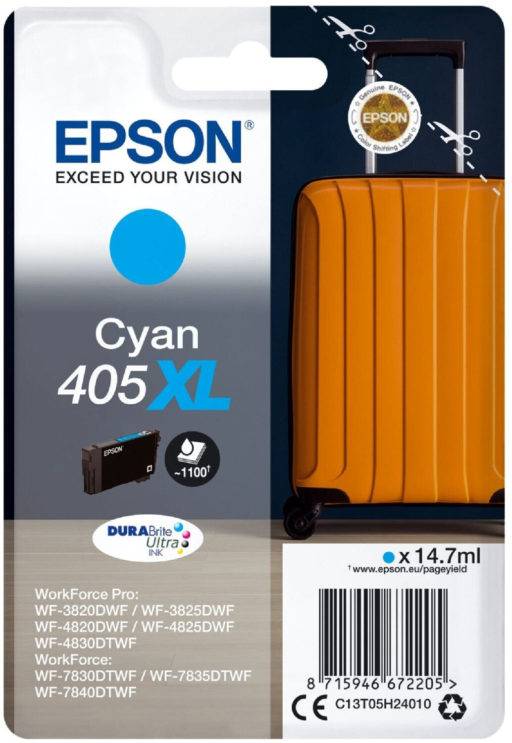 Epson 405 Tintenpatrone in Farbe cyan