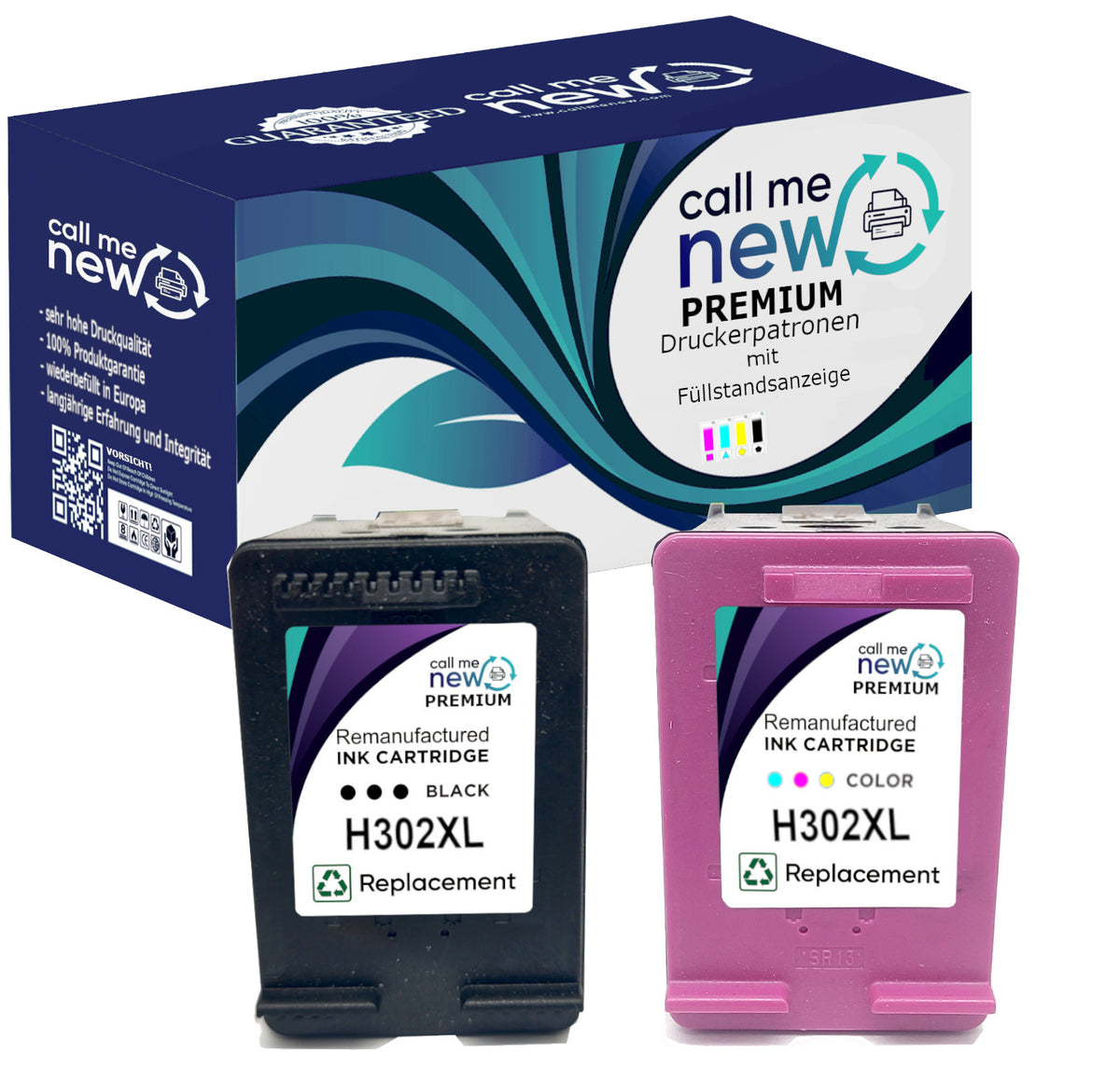 HP 302XL Tintenpatrone in Farbe black-tri-color
