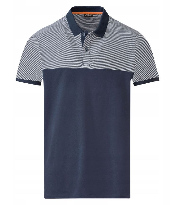Livergy Polo Slim Fit gestreift blau XL