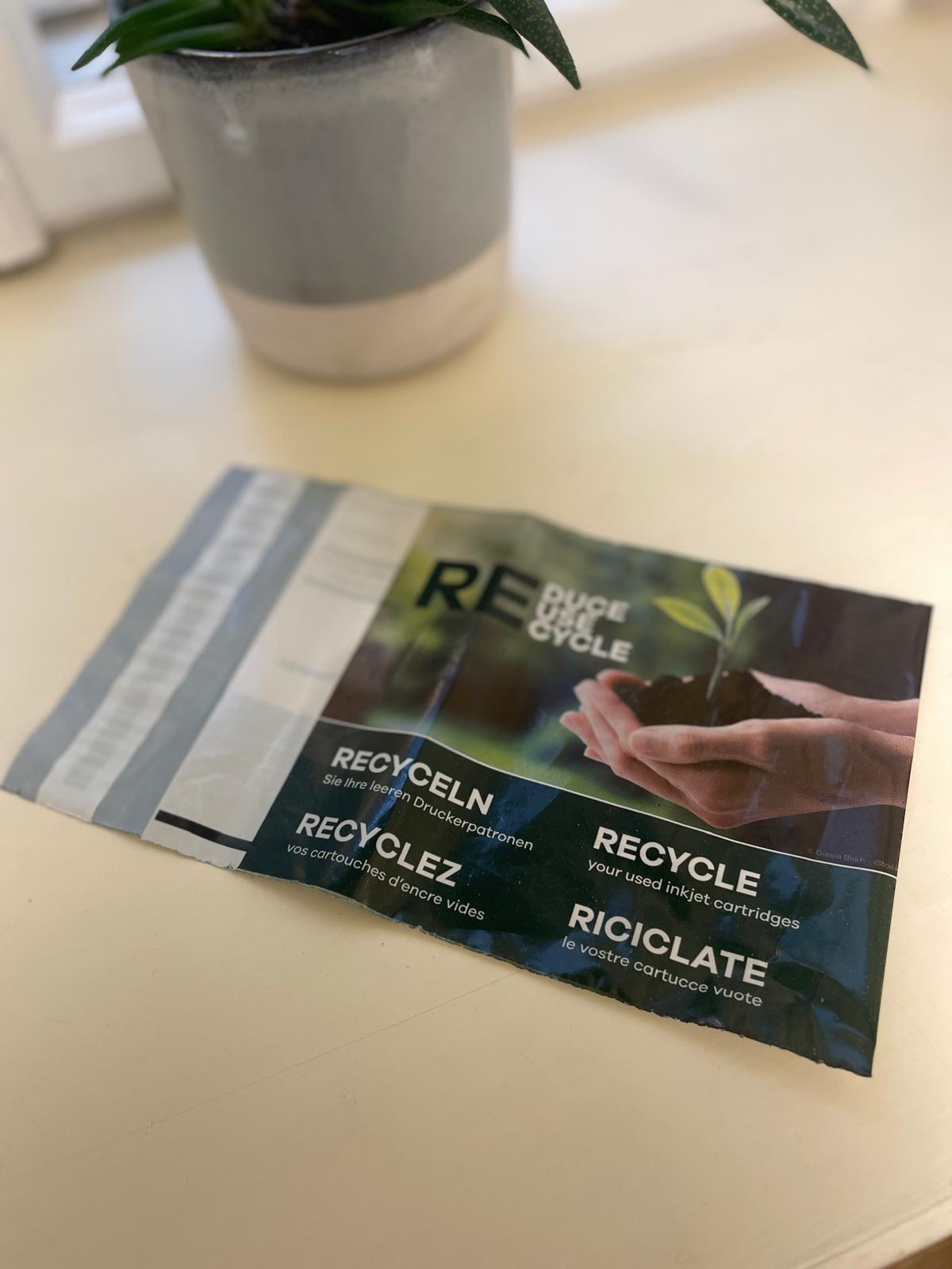 Recyclingbeutel für leere Druckerpatronen