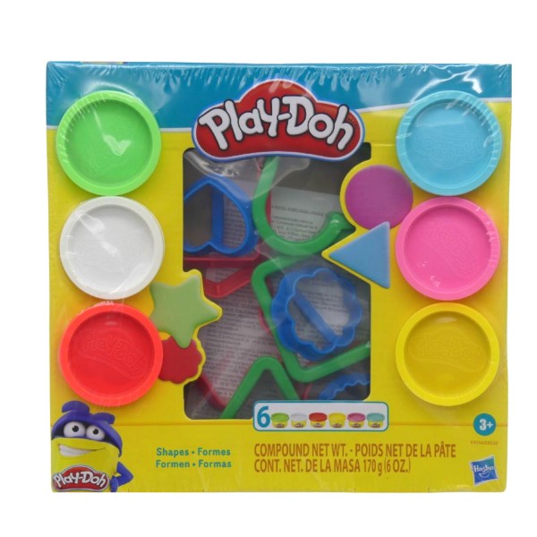 54737_Play-Doh_lustige_Formen_mehrfarbig_Knetmasse_6_Farben_9_Ausstechformen