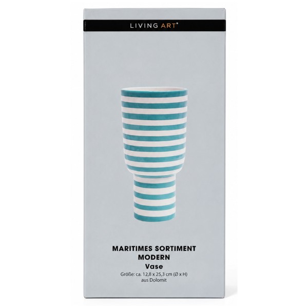 64480_LIVING_ART_Vase_–_Maritimes_Sortiment_Modern_–_Türkis/Weiß