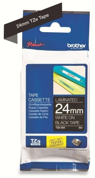 62509_Brother_P-Touch_Band_TZe-355_weiß_auf_schwarz_24mm/8m_für_P-Touch_350_550_2400