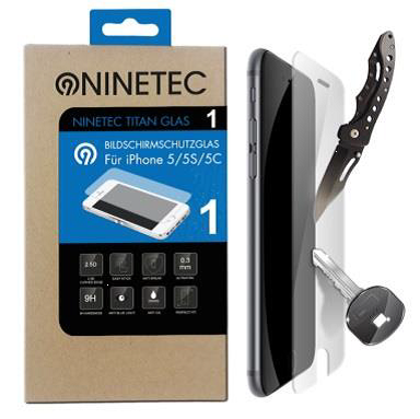 NINETEC Titanglas Schutzfolie für iPhone 5/5S/5C Bildschirmschutzglas
