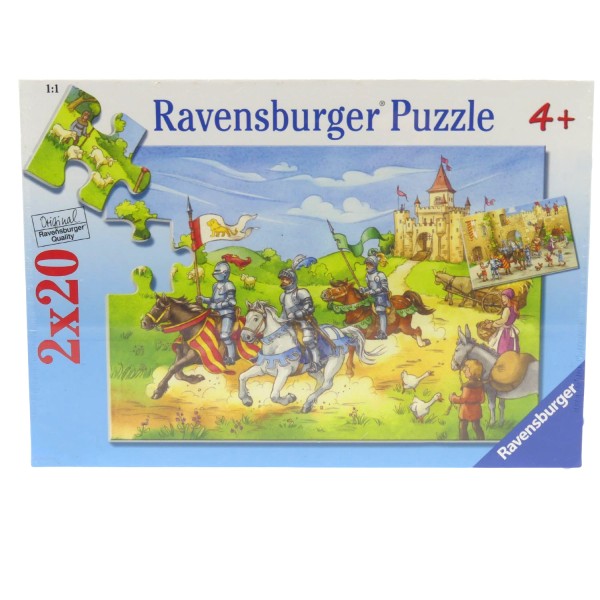 53095_Ravensburger_Puzzle_bei_den_Rittern_090181_2_x_20_Teile_26,4_x_18,1_cm_NEU_OVP