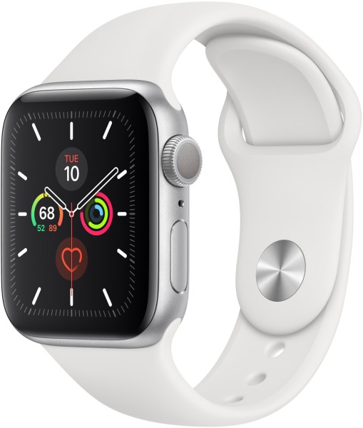 58651_Apple_Watch_Series_5_LTE_44mm_Silver_/_White_Sportarmband_exzellenter_Zustand