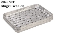 Tepro Aluminium Grillschalen BBQ Grillschale 34x23 cm eckig 20er-Set Fettschale Aluschale