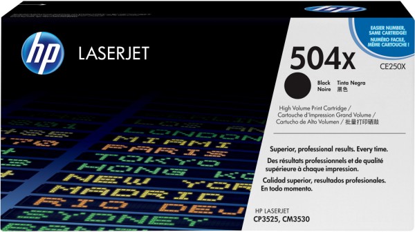Original HP Toner 504X CE250X schwarz für CM 3530 CP 3525