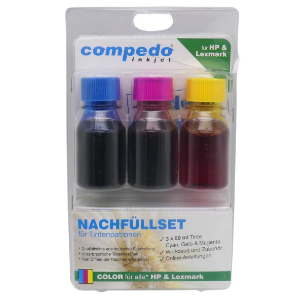 60069_Compedo_Inkjet_Nachfüllset_für_Tintenpatronen_für_HP_&_Lexmark_50ml_cyan_50_ml_magenta_50ml_yellow