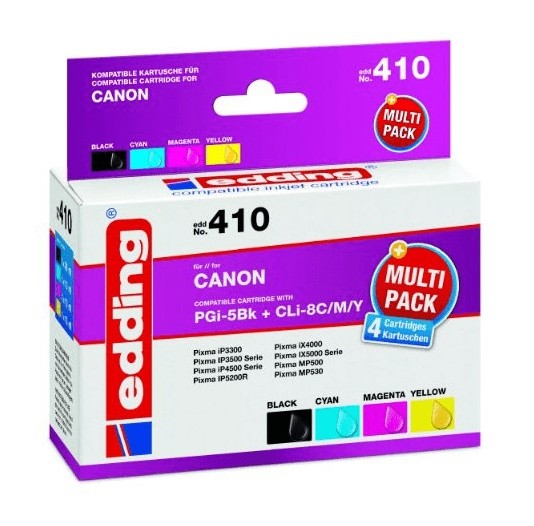 Original Edding Tinte Patrone 410 für Canon PGI-5/CLI-8 Pixma IP 3300 4200 4300 4500