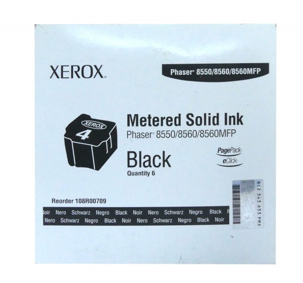 Original Xerox Festtinte 108R00709 schwarz für Phaser 8550 8560 - 6 Stix