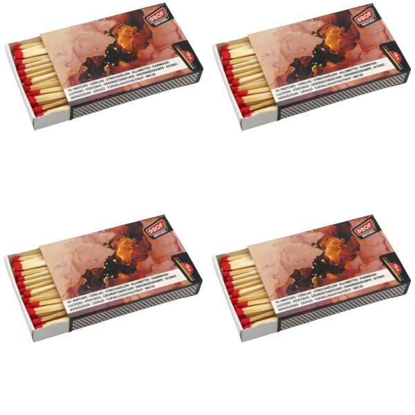 54353_4x_PROF_Matches_Haushalt_Zündhölzer_Streichhölzer_2_Reibeflächen_Schachtel_70_Stück_10cm