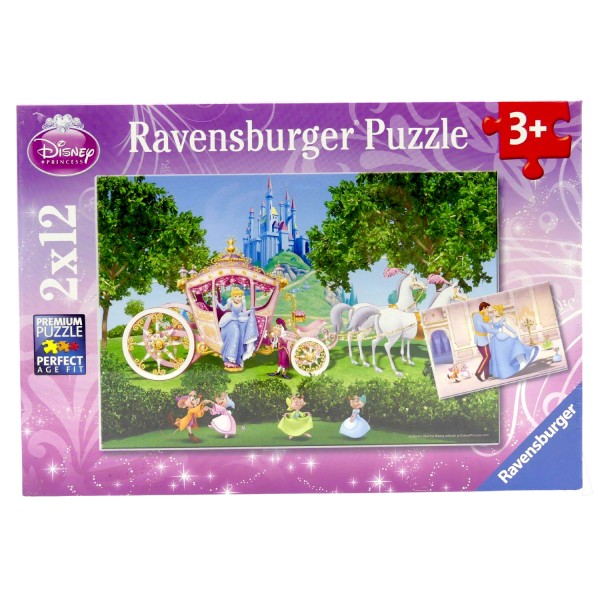 53125_Ravensburger_Puzzle_Die_magische_Welt_der_Cinderella_075621_2_x_12_Teile_26_x_18_cm_NEU_OVP
