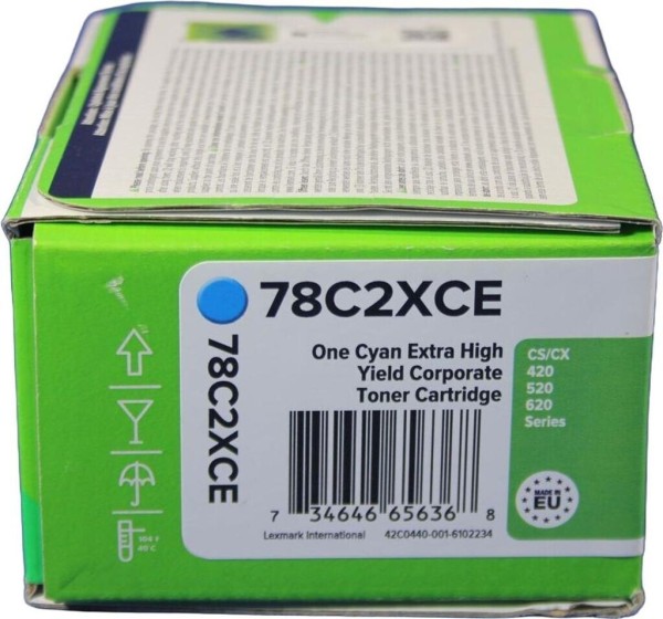 62797_Original_Lexmark_Toner_78C2XCE_cyan_für_CS_421dn_622ade_X625adhe_-_neu_umverpackt