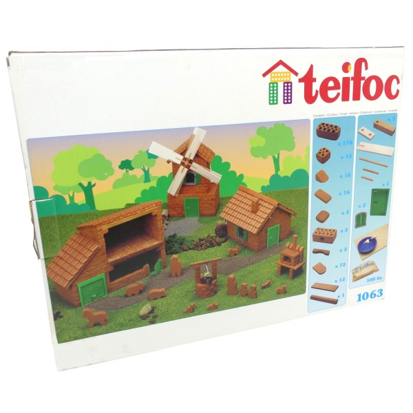 teifoc Windmühle 1063 echter Ziegelstein mit Mörtel Steinbaukasten Kreativität Motorik Gebäude