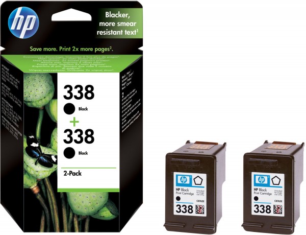 2x Original HP 338 Tinte Patronen für OfficeJet 6205 6210 7210 7310 7410 MHD