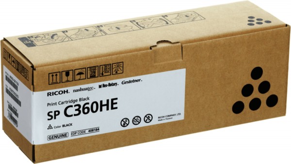 60215_Original_Ricoh_Toner_408184_black_für_Aficio_SP_C_360_SP_C_360_B-Ware