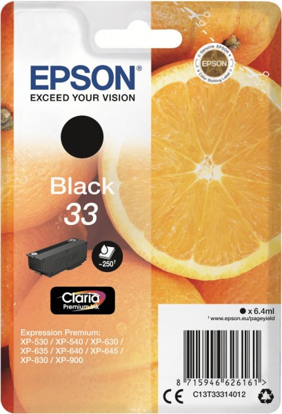 Original Epson 33 Tinte Patrone black XP540 XP640 XP900 XP530 XP630 XP635