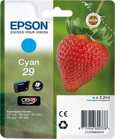 Original Epson 29 Tinte Patrone cyan XP235 XP332 XP335 XP432 XP435 XP245 XP342