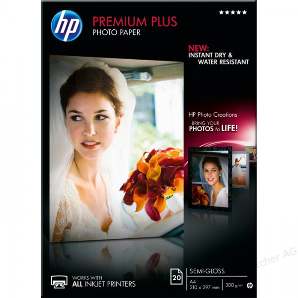 HP Premium Plus Fotopapier (CR673A) seidenmatt A4 20 Blatt 300g