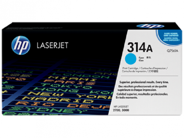 Original HP Toner 314A Q7561A cyan für Laserjet 2700 3000l