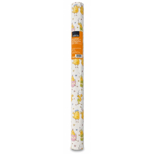 64466_4x_Crelando_Oster-Geschenkpapier_5_m_×_70_cm_–_Kükenmotiv_–_100_%_Recyclingpapier