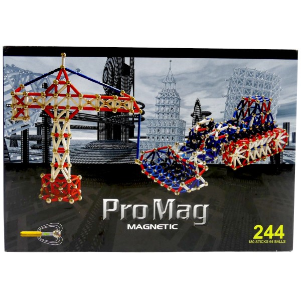 56183_Spiel_Pro_Mag_Magnetic_PRM-244_Magnetische_Bausteine_weiß_Magnetspielzeug_180_Teile_NEU_OVP