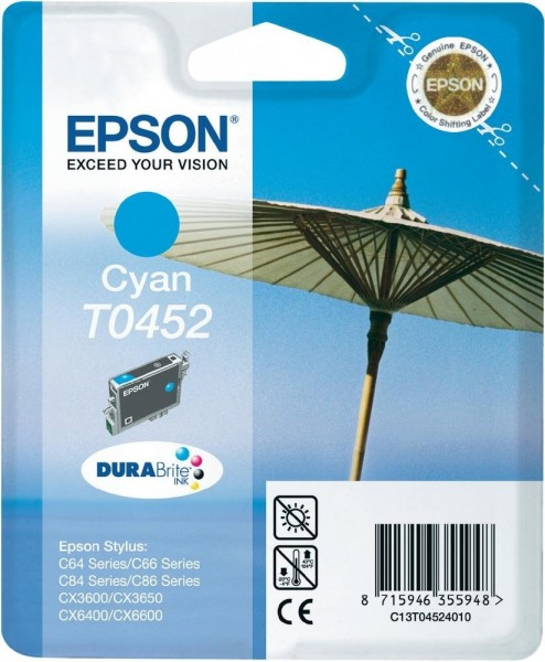 Original Epson Tinten Patrone T0452 cyan für Stylus 64 66 84 3600 6400