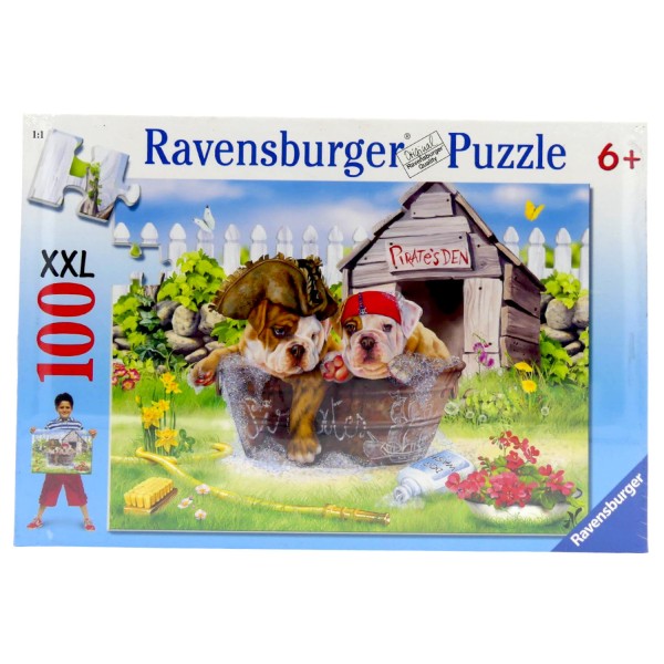 53119_Ravensburger_Puzzle_Baby_Hunde_Piraten_106066_100_Teile_XXL_49_x_36_cm_NEU_OVP