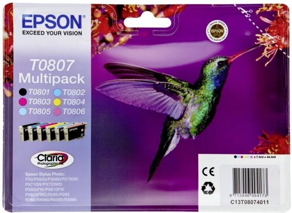 Original Epson Tinte Patrone T0807 für Stylus Photo PX 660 700 710 720 730 800