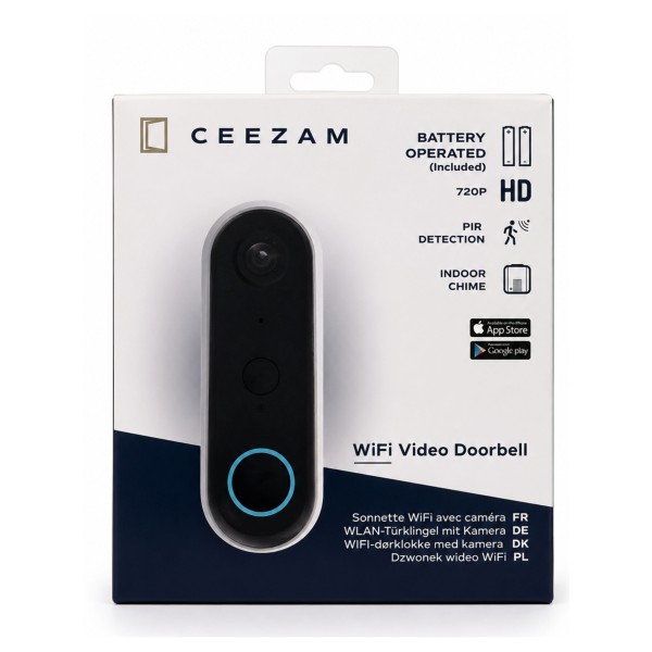 64456_CEEZAM_WLAN-Video-Türklingel_mit_Kamera_–_720p_HD_–_Bewegungsmelder_–_inkl_Akkus